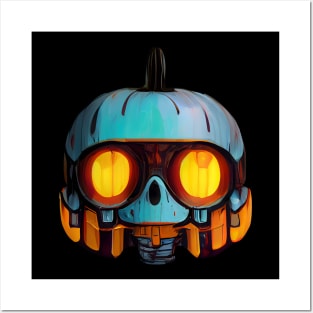 Pumpkin Skull Halloween Posters and Art